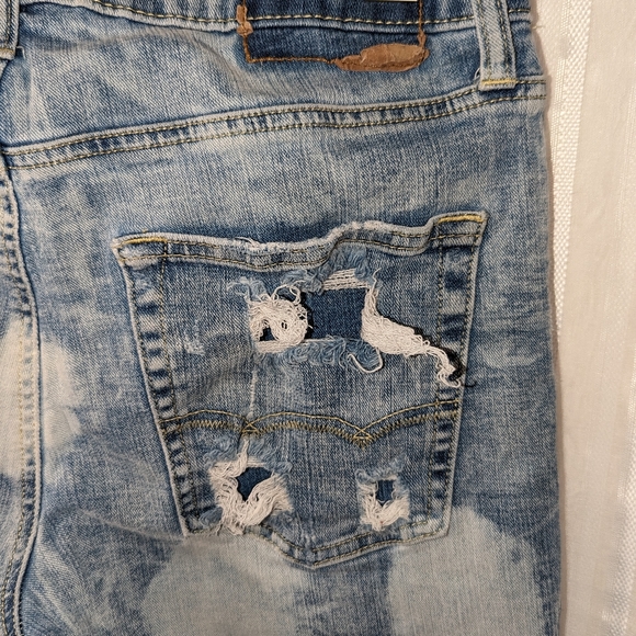 AMERICAN EAGLE OUTFITTERS Denim Shorts Bleached Distressed sz 29 - Picture 14 of 14